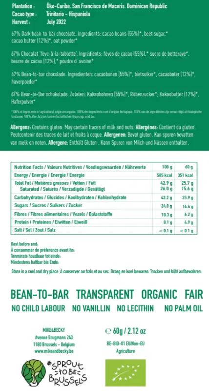 Mike & Becky - Tablette - Creamy Oats 67% – La Gina + Oats