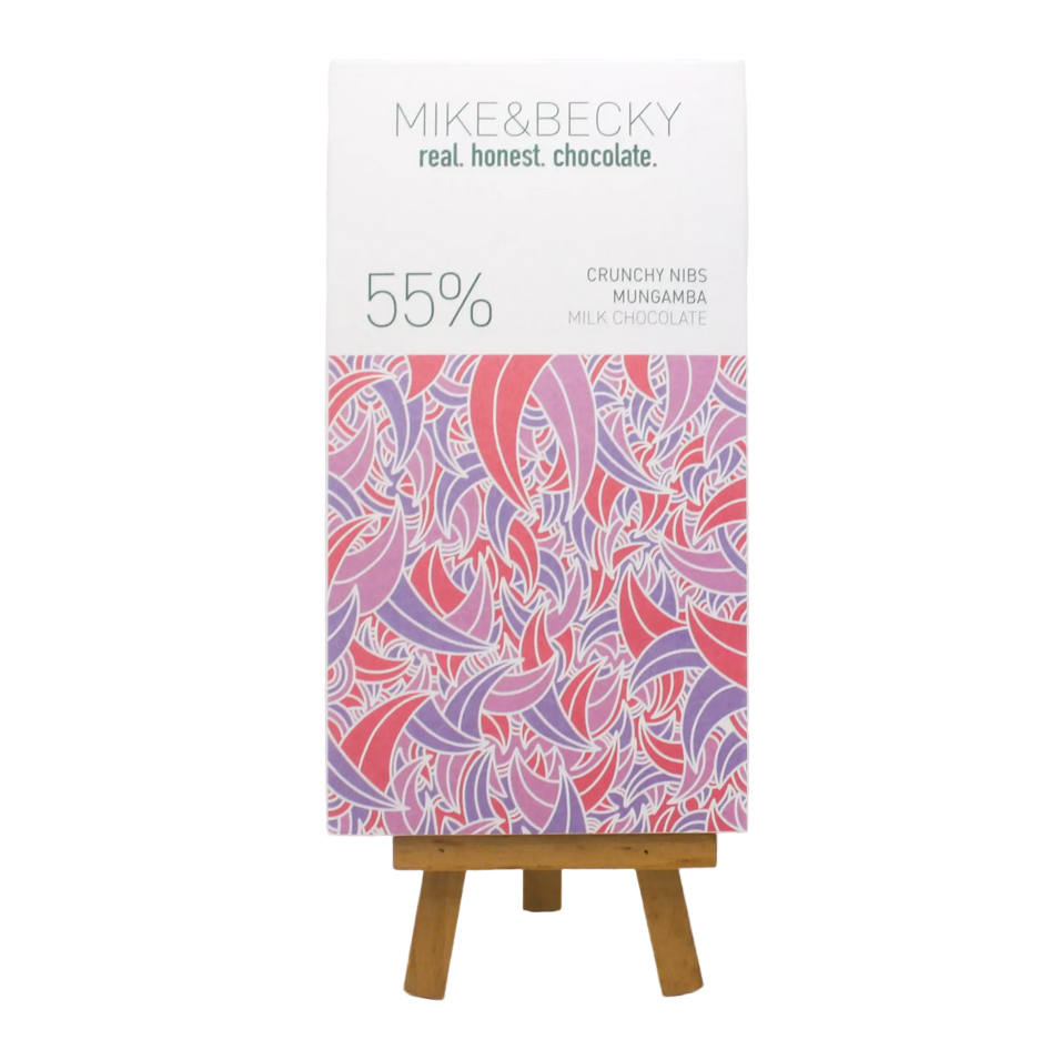 Mike & Becky - Tablette - Crunchy Nibs 55% - Dark Milk Mungamba + Cacao Nibs - Congo
