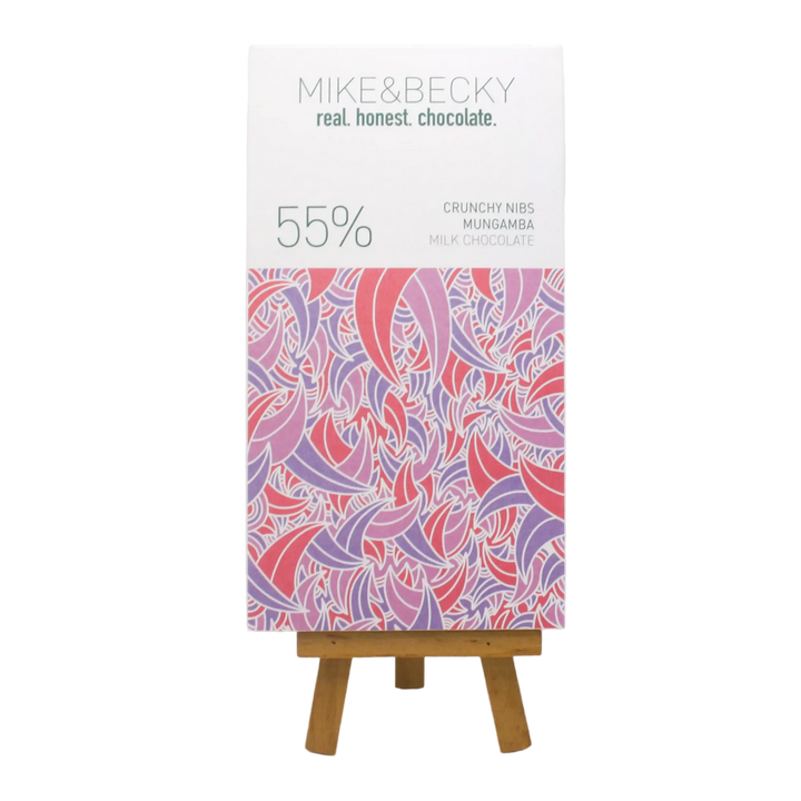 Mike & Becky - Tablette - Crunchy Nibs 55% - Dark Milk Mungamba + Cacao Nibs - Congo
