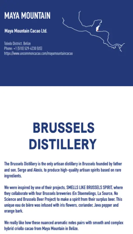 Mike & Becky - Tablette - Eau de Bière - Maya Mountain 72% + Eau de Bière