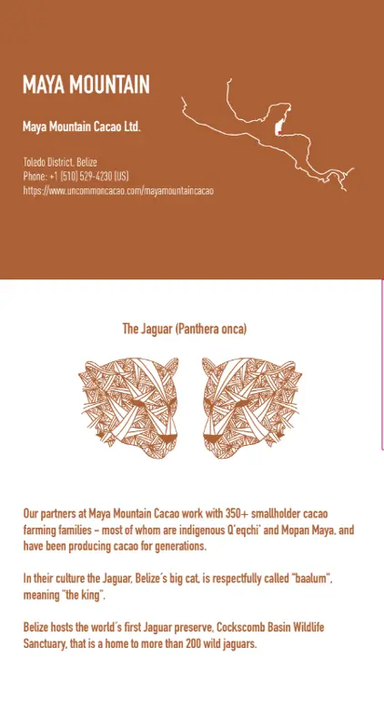 Mike & Becky - Tablette - Maya Mountain 70% - Belize