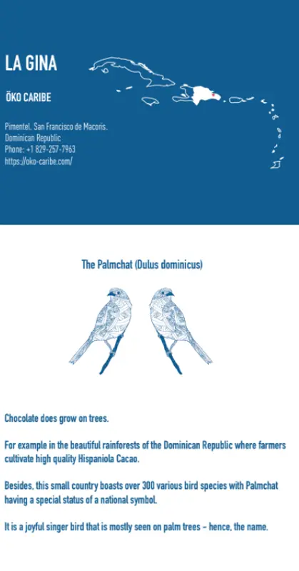 Mike & Becky - Tablette - Short Ground 70% - La Gina - Rustic Texture - Dominican Republic